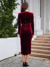 Ruched Slit Surplice Wrap Dress OutfitFlow